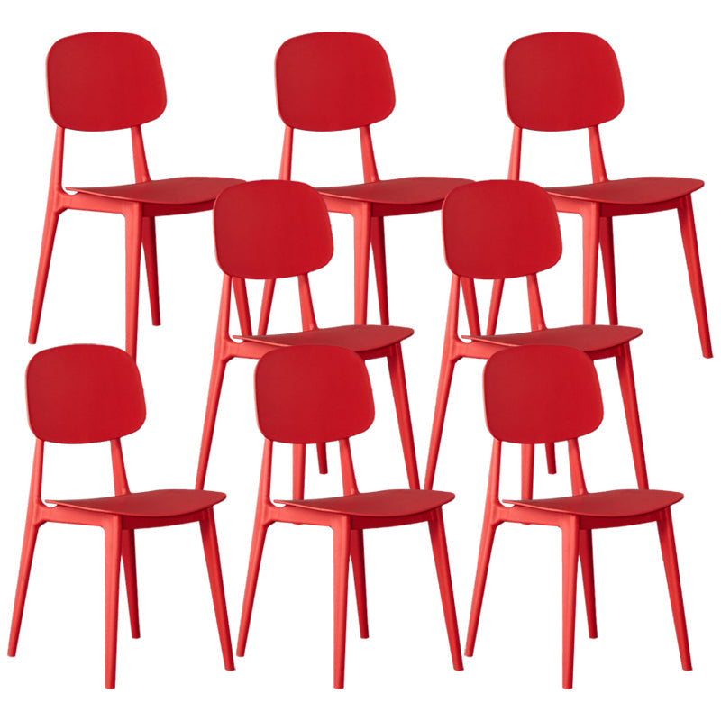 Modern Kitchen Dining Side Chair Plastic Opening Back Dining Side Chair Red 8 Piece Set Clearhalo ' kitchen&dining_furn' 'Dining Chairs' 'Dining Tables & Seating' 'dining_chair' 'furn' 'furn_dining_chair' 'Furniture' 'furniture_dining_chair' 'Kitchen & Dining Furniture' 'kitchen' 3540677