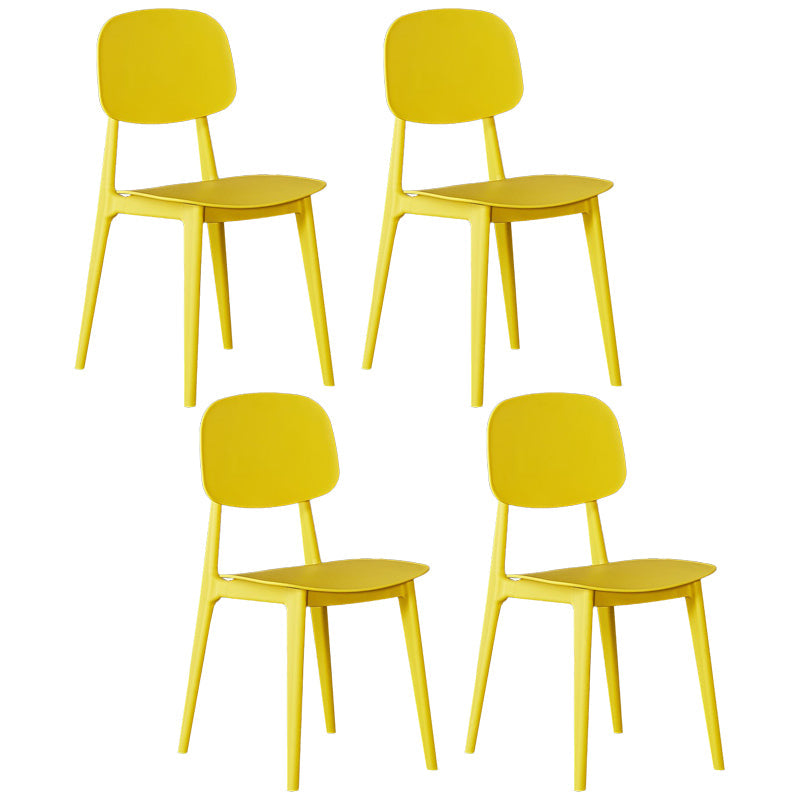 Modern Kitchen Dining Side Chair Plastic Opening Back Dining Side Chair Yellow 4 Piece Set Clearhalo ' kitchen&dining_furn' 'Dining Chairs' 'Dining Tables & Seating' 'dining_chair' 'furn' 'furn_dining_chair' 'Furniture' 'furniture_dining_chair' 'Kitchen & Dining Furniture' 'kitchen' 3540679