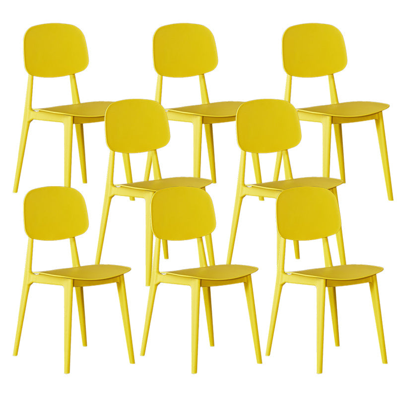 Modern Kitchen Dining Side Chair Plastic Opening Back Dining Side Chair Yellow 8 Piece Set Clearhalo ' kitchen&dining_furn' 'Dining Chairs' 'Dining Tables & Seating' 'dining_chair' 'furn' 'furn_dining_chair' 'Furniture' 'furniture_dining_chair' 'Kitchen & Dining Furniture' 'kitchen' 3540680