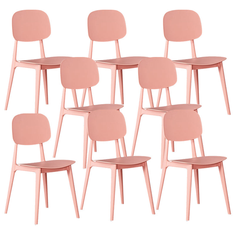 Modern Kitchen Dining Side Chair Plastic Opening Back Dining Side Chair Pink 8 Piece Set Clearhalo ' kitchen&dining_furn' 'Dining Chairs' 'Dining Tables & Seating' 'dining_chair' 'furn' 'furn_dining_chair' 'Furniture' 'furniture_dining_chair' 'Kitchen & Dining Furniture' 'kitchen' 3540684