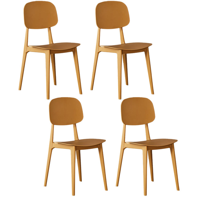 Modern Kitchen Dining Side Chair Plastic Opening Back Dining Side Chair Ginger 4 Piece Set Clearhalo ' kitchen&dining_furn' 'Dining Chairs' 'Dining Tables & Seating' 'dining_chair' 'furn' 'furn_dining_chair' 'Furniture' 'furniture_dining_chair' 'Kitchen & Dining Furniture' 'kitchen' 3540686
