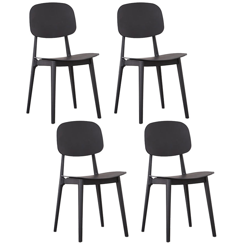Modern Kitchen Dining Side Chair Plastic Opening Back Dining Side Chair Black 4 Piece Set Clearhalo ' kitchen&dining_furn' 'Dining Chairs' 'Dining Tables & Seating' 'dining_chair' 'furn' 'furn_dining_chair' 'Furniture' 'furniture_dining_chair' 'Kitchen & Dining Furniture' 'kitchen' 3540690