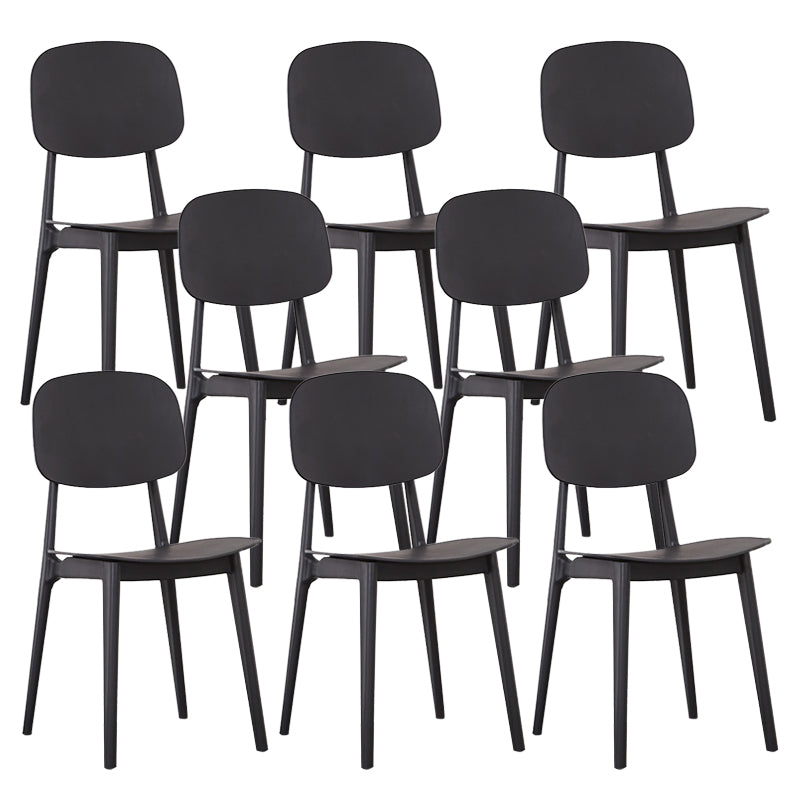 Modern Kitchen Dining Side Chair Plastic Opening Back Dining Side Chair Black 8 Piece Set Clearhalo ' kitchen&dining_furn' 'Dining Chairs' 'Dining Tables & Seating' 'dining_chair' 'furn' 'furn_dining_chair' 'Furniture' 'furniture_dining_chair' 'Kitchen & Dining Furniture' 'kitchen' 3540692