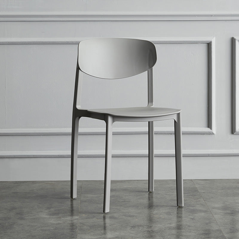 Minimalist Opening Back Dining Side Chair Kitchen Plastic Dining Side Chair Grey 1 Piece Clearhalo ' kitchen&dining_furn' 'Dining Chairs' 'Dining Tables & Seating' 'dining_chair' 'furn' 'furn_dining_chair' 'Furniture' 'furniture_dining_chair' 'Kitchen & Dining Furniture' 'kitchen' 3540694