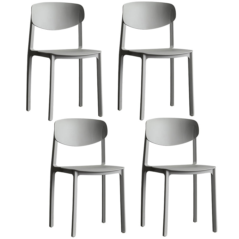 Minimalist Opening Back Dining Side Chair Kitchen Plastic Dining Side Chair Grey 4 Piece Set Clearhalo ' kitchen&dining_furn' 'Dining Chairs' 'Dining Tables & Seating' 'dining_chair' 'furn' 'furn_dining_chair' 'Furniture' 'furniture_dining_chair' 'Kitchen & Dining Furniture' 'kitchen' 3540697