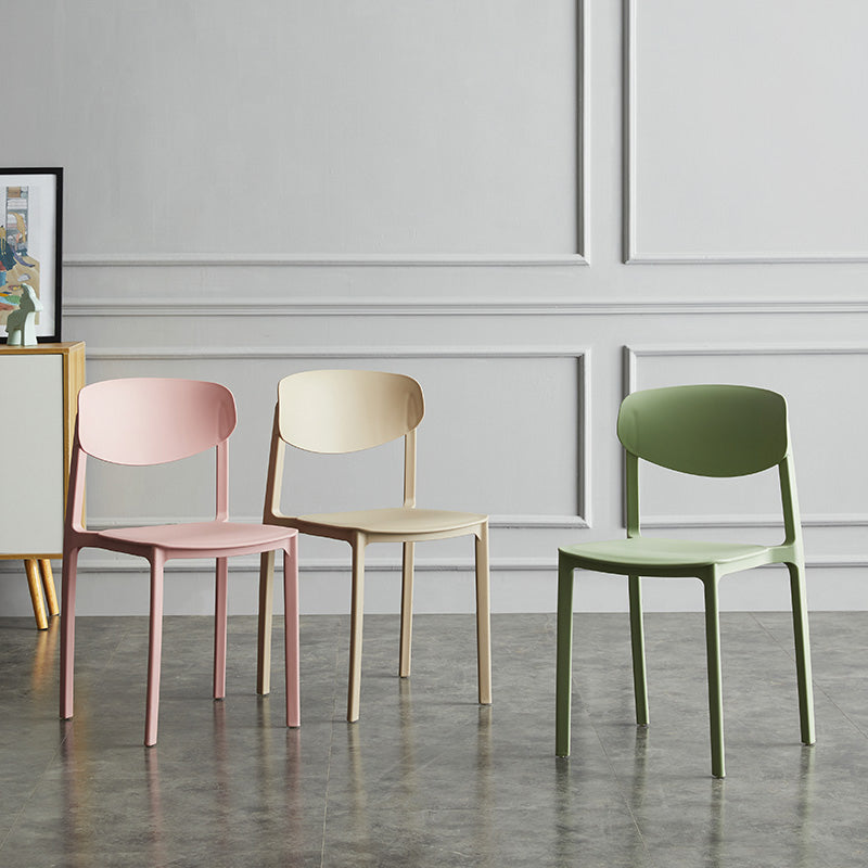 Minimalist Opening Back Dining Side Chair Kitchen Plastic Dining Side Chair Clearhalo ' kitchen&dining_furn' 'Dining Chairs' 'Dining Tables & Seating' 'dining_chair' 'furn' 'furn_dining_chair' 'Furniture' 'furniture_dining_chair' 'Kitchen & Dining Furniture' 'kitchen' 3540698
