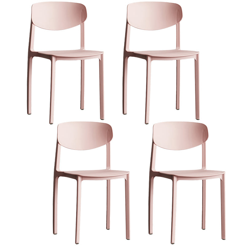 Minimalist Opening Back Dining Side Chair Kitchen Plastic Dining Side Chair Pink 4 Piece Set Clearhalo ' kitchen&dining_furn' 'Dining Chairs' 'Dining Tables & Seating' 'dining_chair' 'furn' 'furn_dining_chair' 'Furniture' 'furniture_dining_chair' 'Kitchen & Dining Furniture' 'kitchen' 3540704