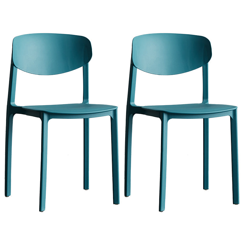 Minimalist Opening Back Dining Side Chair Kitchen Plastic Dining Side Chair Peacock Blue 2 Piece Set Clearhalo ' kitchen&dining_furn' 'Dining Chairs' 'Dining Tables & Seating' 'dining_chair' 'furn' 'furn_dining_chair' 'Furniture' 'furniture_dining_chair' 'Kitchen & Dining Furniture' 'kitchen' 3540719