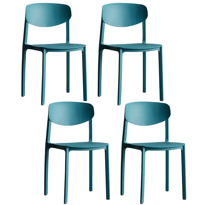 Minimalist Opening Back Dining Side Chair Kitchen Plastic Dining Side Chair Peacock Blue 4 Piece Set Clearhalo ' kitchen&dining_furn' 'Dining Chairs' 'Dining Tables & Seating' 'dining_chair' 'furn' 'furn_dining_chair' 'Furniture' 'furniture_dining_chair' 'Kitchen & Dining Furniture' 'kitchen' 3540720