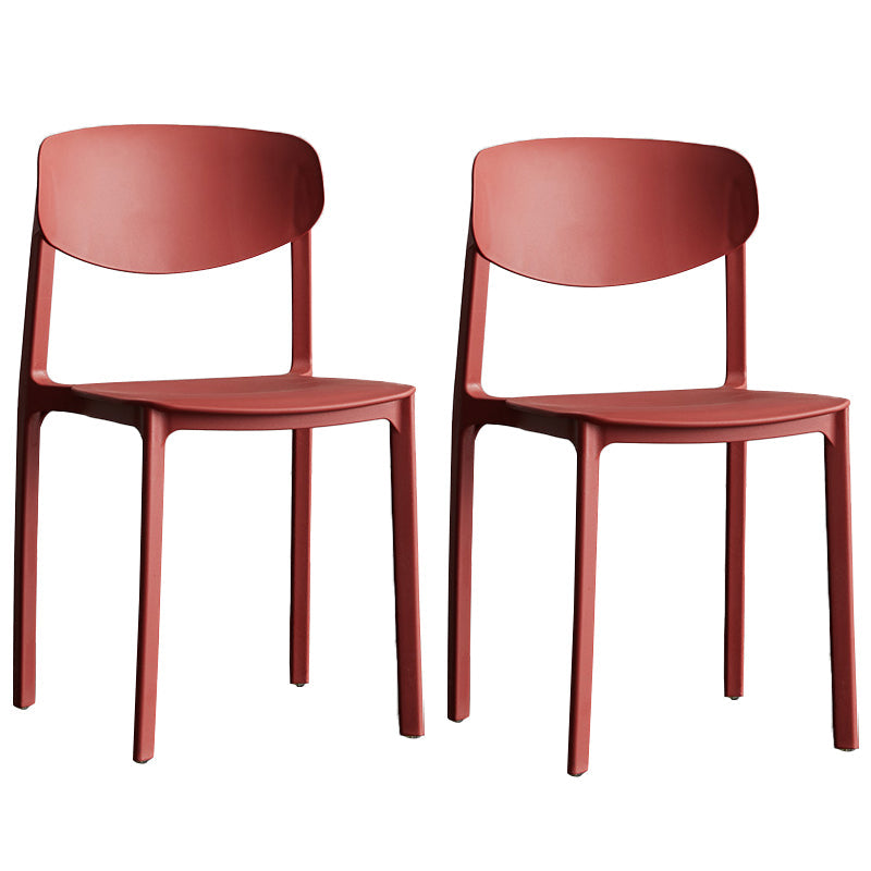 Minimalist Opening Back Dining Side Chair Kitchen Plastic Dining Side Chair Red 2 Piece Set Clearhalo ' kitchen&dining_furn' 'Dining Chairs' 'Dining Tables & Seating' 'dining_chair' 'furn' 'furn_dining_chair' 'Furniture' 'furniture_dining_chair' 'Kitchen & Dining Furniture' 'kitchen' 3540722