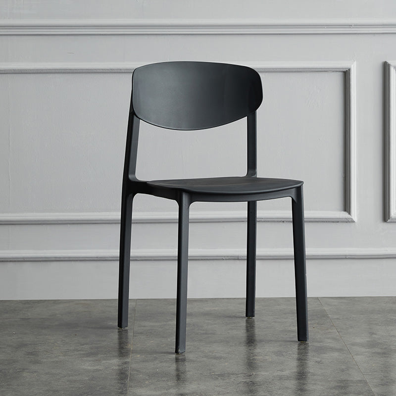 Minimalist Opening Back Dining Side Chair Kitchen Plastic Dining Side Chair Black 1 Piece Clearhalo ' kitchen&dining_furn' 'Dining Chairs' 'Dining Tables & Seating' 'dining_chair' 'furn' 'furn_dining_chair' 'Furniture' 'furniture_dining_chair' 'Kitchen & Dining Furniture' 'kitchen' 3540724