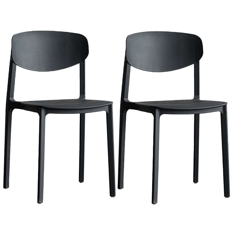 Minimalist Opening Back Dining Side Chair Kitchen Plastic Dining Side Chair Black 2 Piece Set Clearhalo ' kitchen&dining_furn' 'Dining Chairs' 'Dining Tables & Seating' 'dining_chair' 'furn' 'furn_dining_chair' 'Furniture' 'furniture_dining_chair' 'Kitchen & Dining Furniture' 'kitchen' 3540725