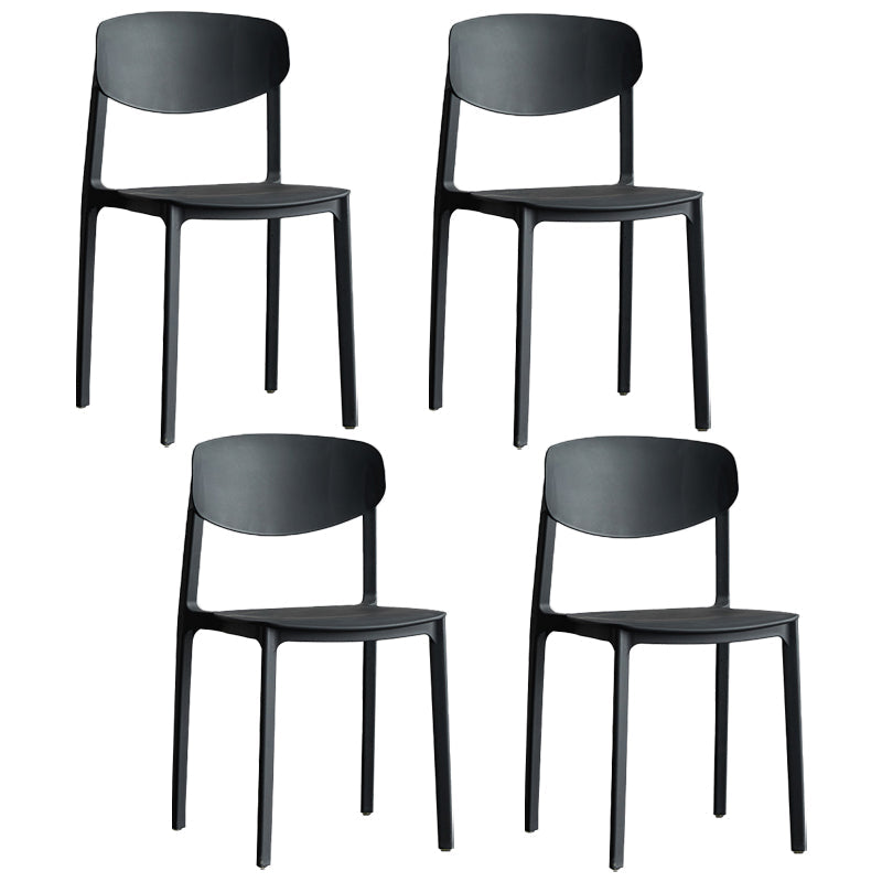 Minimalist Opening Back Dining Side Chair Kitchen Plastic Dining Side Chair Black 4 Piece Set Clearhalo ' kitchen&dining_furn' 'Dining Chairs' 'Dining Tables & Seating' 'dining_chair' 'furn' 'furn_dining_chair' 'Furniture' 'furniture_dining_chair' 'Kitchen & Dining Furniture' 'kitchen' 3540726