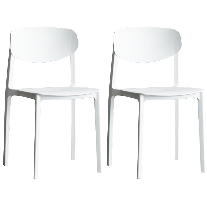 Minimalist Opening Back Dining Side Chair Kitchen Plastic Dining Side Chair White 2 Piece Set Clearhalo ' kitchen&dining_furn' 'Dining Chairs' 'Dining Tables & Seating' 'dining_chair' 'furn' 'furn_dining_chair' 'Furniture' 'furniture_dining_chair' 'Kitchen & Dining Furniture' 'kitchen' 3540728
