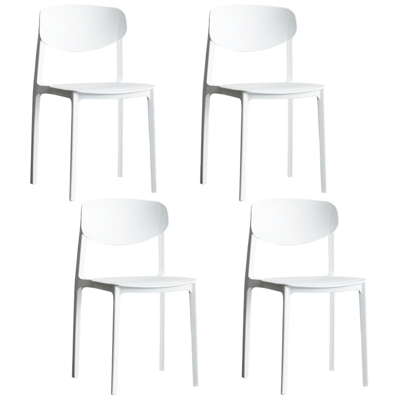 Minimalist Opening Back Dining Side Chair Kitchen Plastic Dining Side Chair White 4 Piece Set Clearhalo ' kitchen&dining_furn' 'Dining Chairs' 'Dining Tables & Seating' 'dining_chair' 'furn' 'furn_dining_chair' 'Furniture' 'furniture_dining_chair' 'Kitchen & Dining Furniture' 'kitchen' 3540729