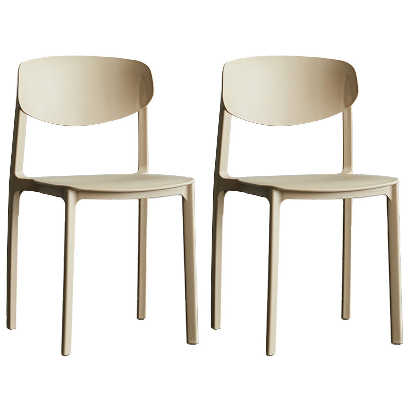 Minimalist Opening Back Dining Side Chair Kitchen Plastic Dining Side Chair Khaki 2 Piece Set Clearhalo ' kitchen&dining_furn' 'Dining Chairs' 'Dining Tables & Seating' 'dining_chair' 'furn' 'furn_dining_chair' 'Furniture' 'furniture_dining_chair' 'Kitchen & Dining Furniture' 'kitchen' 3540731