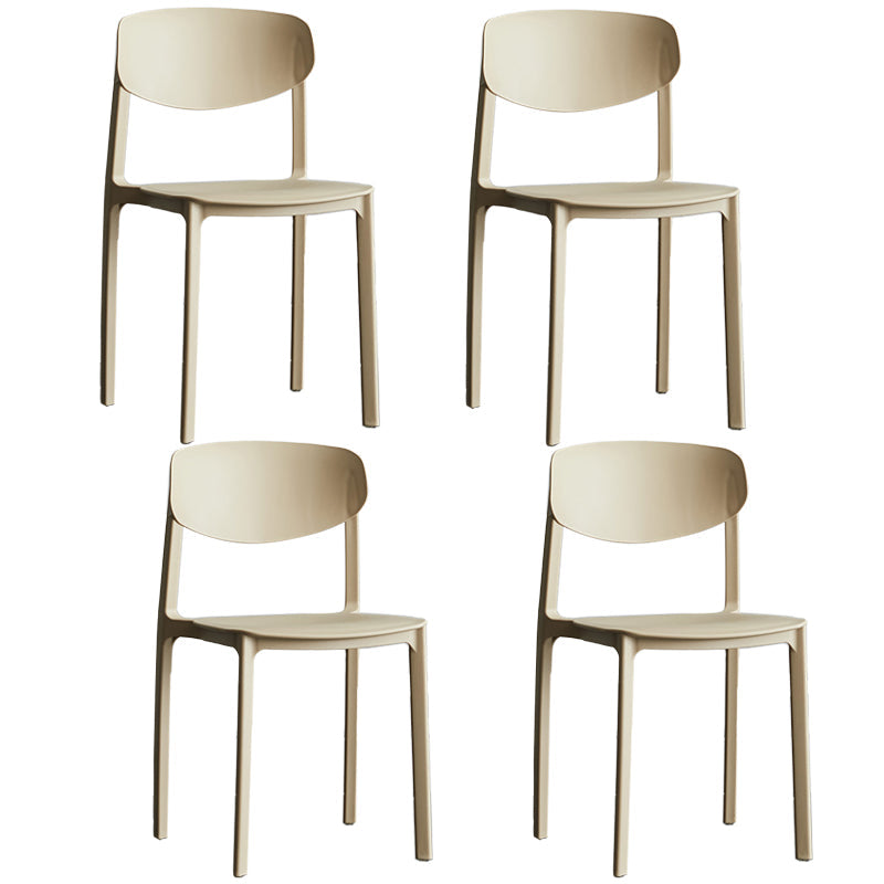 Minimalist Opening Back Dining Side Chair Kitchen Plastic Dining Side Chair Khaki 4 Piece Set Clearhalo ' kitchen&dining_furn' 'Dining Chairs' 'Dining Tables & Seating' 'dining_chair' 'furn' 'furn_dining_chair' 'Furniture' 'furniture_dining_chair' 'Kitchen & Dining Furniture' 'kitchen' 3540732