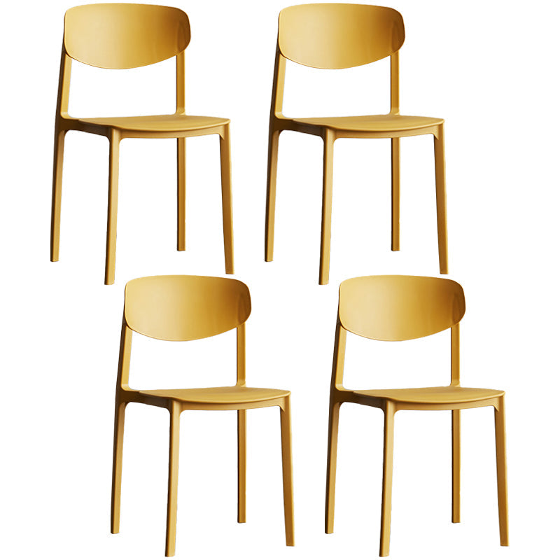 Minimalist Opening Back Dining Side Chair Kitchen Plastic Dining Side Chair Ginger 4 Piece Set Clearhalo ' kitchen&dining_furn' 'Dining Chairs' 'Dining Tables & Seating' 'dining_chair' 'furn' 'furn_dining_chair' 'Furniture' 'furniture_dining_chair' 'Kitchen & Dining Furniture' 'kitchen' 3540735