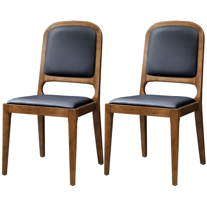 Modern Style Side Solid Dining Room Chair Leather Open Back Chair for Home Use Blackish Green 2 Piece Set Clearhalo ' kitchen&dining_furn' 'Dining Chairs' 'Dining Tables & Seating' 'dining_chair' 'furn' 'furn_dining_chair' 'Furniture' 'furniture_dining_chair' 'Kitchen & Dining Furniture' 'kitchen' 3540738