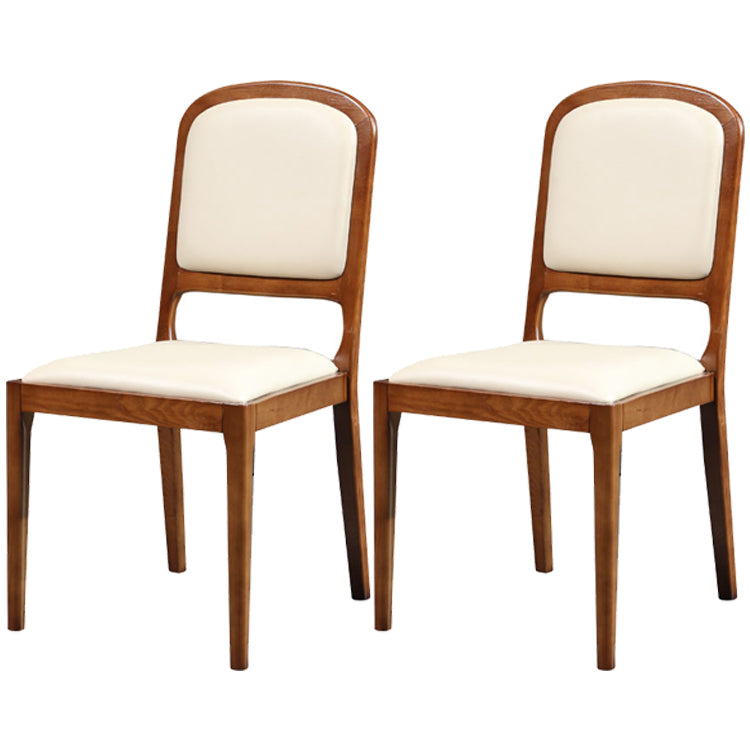Modern Style Side Solid Dining Room Chair Leather Open Back Chair for Home Use Beige 2 Piece Set Clearhalo ' kitchen&dining_furn' 'Dining Chairs' 'Dining Tables & Seating' 'dining_chair' 'furn' 'furn_dining_chair' 'Furniture' 'furniture_dining_chair' 'Kitchen & Dining Furniture' 'kitchen' 3540744