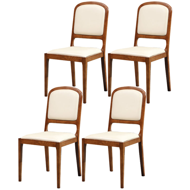 Modern Style Side Solid Dining Room Chair Leather Open Back Chair for Home Use Beige 4 Piece Set Clearhalo ' kitchen&dining_furn' 'Dining Chairs' 'Dining Tables & Seating' 'dining_chair' 'furn' 'furn_dining_chair' 'Furniture' 'furniture_dining_chair' 'Kitchen & Dining Furniture' 'kitchen' 3540746