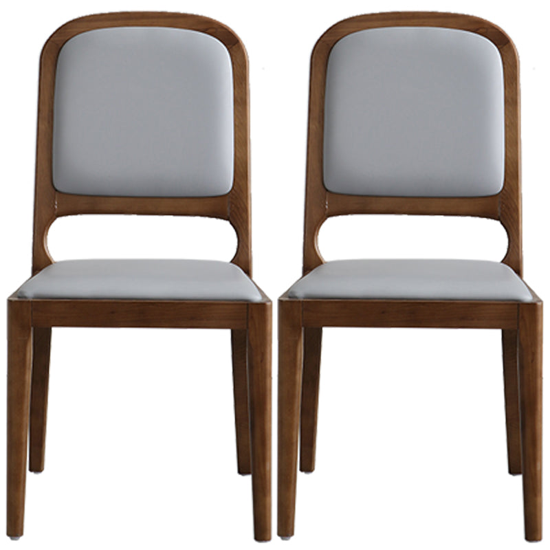 Modern Style Side Solid Dining Room Chair Leather Open Back Chair for Home Use Grey 2 Piece Set Clearhalo ' kitchen&dining_furn' 'Dining Chairs' 'Dining Tables & Seating' 'dining_chair' 'furn' 'furn_dining_chair' 'Furniture' 'furniture_dining_chair' 'Kitchen & Dining Furniture' 'kitchen' 3540751