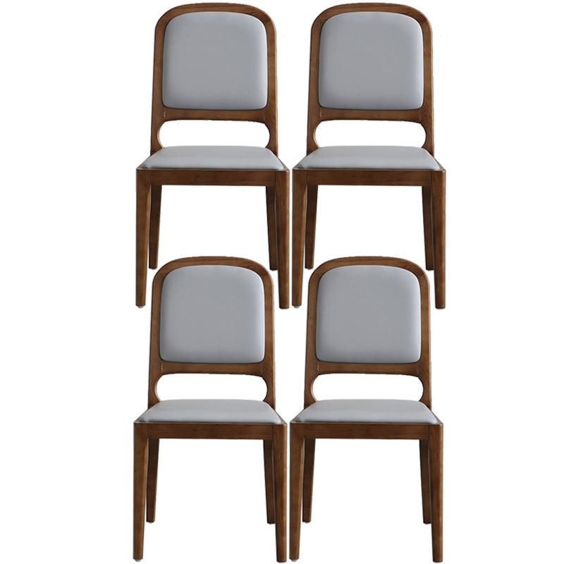 Modern Style Side Solid Dining Room Chair Leather Open Back Chair for Home Use Grey 4 Piece Set Clearhalo ' kitchen&dining_furn' 'Dining Chairs' 'Dining Tables & Seating' 'dining_chair' 'furn' 'furn_dining_chair' 'Furniture' 'furniture_dining_chair' 'Kitchen & Dining Furniture' 'kitchen' 3540752