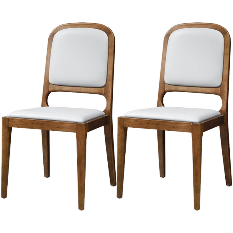 Modern Style Side Solid Dining Room Chair Leather Open Back Chair for Home Use Ivory 2 Piece Set Clearhalo ' kitchen&dining_furn' 'Dining Chairs' 'Dining Tables & Seating' 'dining_chair' 'furn' 'furn_dining_chair' 'Furniture' 'furniture_dining_chair' 'Kitchen & Dining Furniture' 'kitchen' 3540754