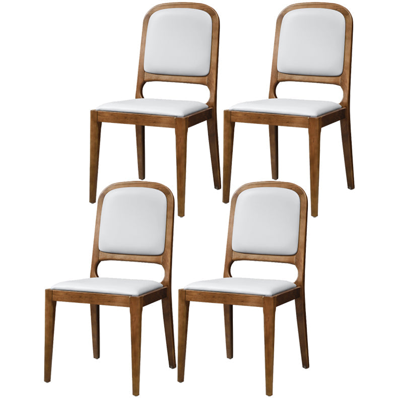 Modern Style Side Solid Dining Room Chair Leather Open Back Chair for Home Use Ivory 4 Piece Set Clearhalo ' kitchen&dining_furn' 'Dining Chairs' 'Dining Tables & Seating' 'dining_chair' 'furn' 'furn_dining_chair' 'Furniture' 'furniture_dining_chair' 'Kitchen & Dining Furniture' 'kitchen' 3540755