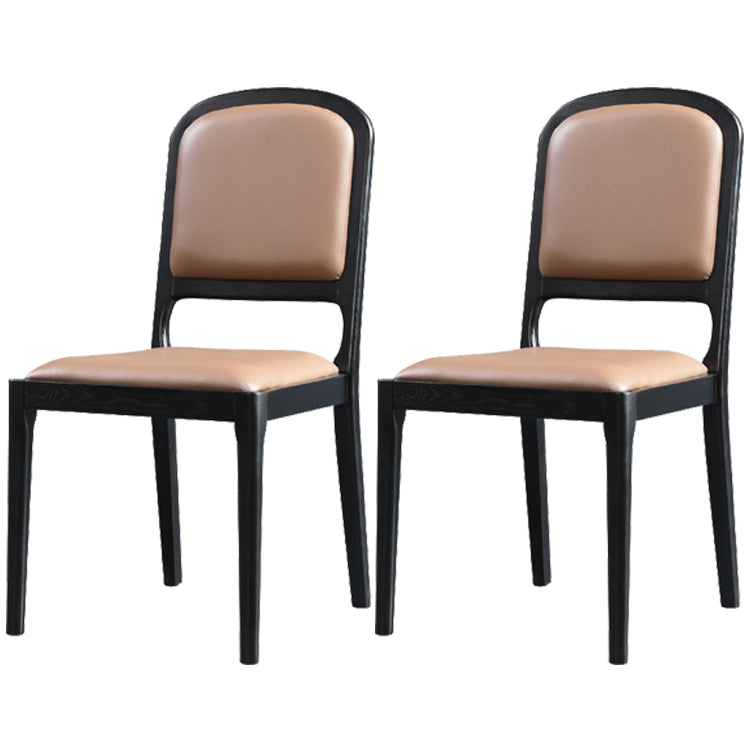 Modern Style Side Solid Dining Room Chair Leather Open Back Chair for Home Use Brown 2 Piece Set Clearhalo ' kitchen&dining_furn' 'Dining Chairs' 'Dining Tables & Seating' 'dining_chair' 'furn' 'furn_dining_chair' 'Furniture' 'furniture_dining_chair' 'Kitchen & Dining Furniture' 'kitchen' 3540757