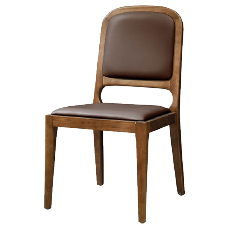 Modern Style Side Solid Dining Room Chair Leather Open Back Chair for Home Use Coffee 1 Piece Clearhalo ' kitchen&dining_furn' 'Dining Chairs' 'Dining Tables & Seating' 'dining_chair' 'furn' 'furn_dining_chair' 'Furniture' 'furniture_dining_chair' 'Kitchen & Dining Furniture' 'kitchen' 3540759