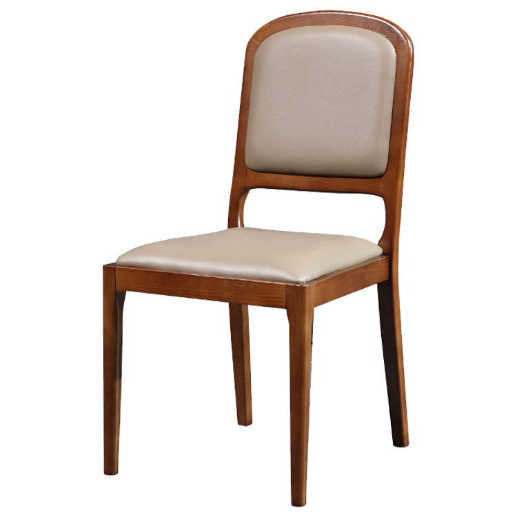 Modern Style Side Solid Dining Room Chair Leather Open Back Chair for Home Use Khaki 1 Piece Clearhalo ' kitchen&dining_furn' 'Dining Chairs' 'Dining Tables & Seating' 'dining_chair' 'furn' 'furn_dining_chair' 'Furniture' 'furniture_dining_chair' 'Kitchen & Dining Furniture' 'kitchen' 3540764