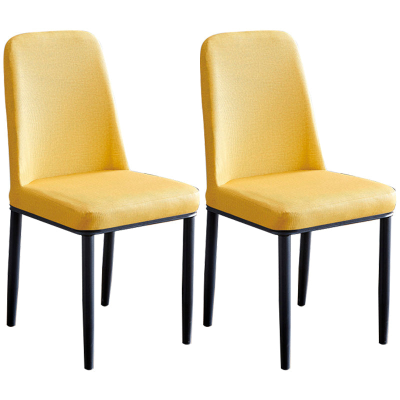 Contemporary Home Side Chair Parsons Back Metal Dining Room Chair with Sponge Cushion Yellow Black Set of 2 Clearhalo ' kitchen&dining_furn' 'Dining Chairs' 'Dining Tables & Seating' 'dining_chair' 'Furniture' 'furniture_dining_chair' 'Kitchen & Dining Furniture' 'kitchen' 3540770