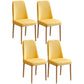 Contemporary Home Side Chair Parsons Back Metal Dining Room Chair with Sponge Cushion Yellow Natural Wood Set of 4 Clearhalo ' kitchen&dining_furn' 'Dining Chairs' 'Dining Tables & Seating' 'dining_chair' 'Furniture' 'furniture_dining_chair' 'Kitchen & Dining Furniture' 'kitchen' 3540777