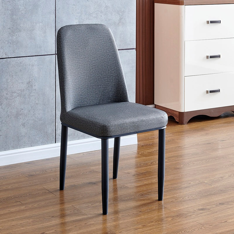 Contemporary Home Side Chair Parsons Back Metal Dining Room Chair with Sponge Cushion Grey Black 1 Piece Clearhalo ' kitchen&dining_furn' 'Dining Chairs' 'Dining Tables & Seating' 'dining_chair' 'Furniture' 'furniture_dining_chair' 'Kitchen & Dining Furniture' 'kitchen' 3540779