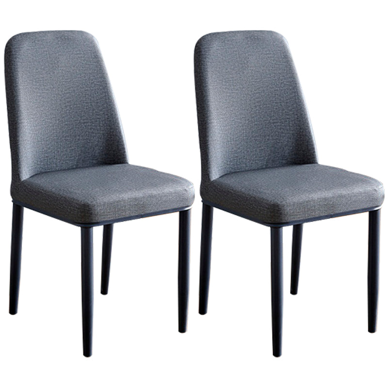 Contemporary Home Side Chair Parsons Back Metal Dining Room Chair with Sponge Cushion Grey Black Set of 2 Clearhalo ' kitchen&dining_furn' 'Dining Chairs' 'Dining Tables & Seating' 'dining_chair' 'Furniture' 'furniture_dining_chair' 'Kitchen & Dining Furniture' 'kitchen' 3540781