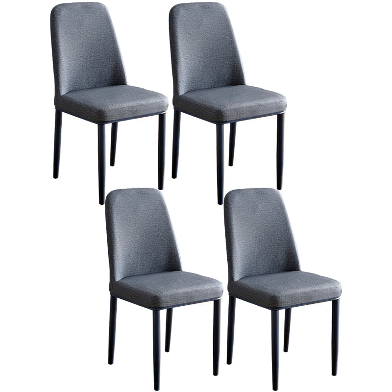 Contemporary Home Side Chair Parsons Back Metal Dining Room Chair with Sponge Cushion Grey Black Set of 4 Clearhalo ' kitchen&dining_furn' 'Dining Chairs' 'Dining Tables & Seating' 'dining_chair' 'Furniture' 'furniture_dining_chair' 'Kitchen & Dining Furniture' 'kitchen' 3540783