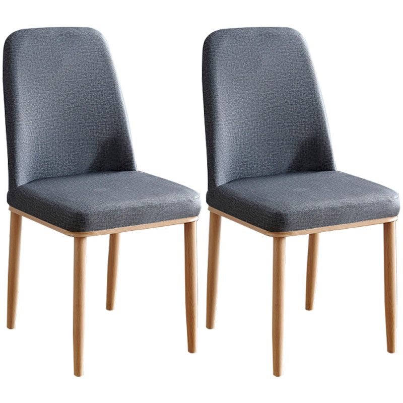 Contemporary Home Side Chair Parsons Back Metal Dining Room Chair with Sponge Cushion Grey Natural Wood Set of 2 Clearhalo ' kitchen&dining_furn' 'Dining Chairs' 'Dining Tables & Seating' 'dining_chair' 'Furniture' 'furniture_dining_chair' 'Kitchen & Dining Furniture' 'kitchen' 3540788