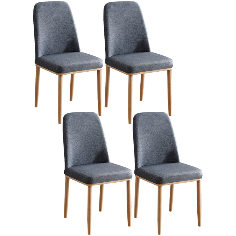 Contemporary Home Side Chair Parsons Back Metal Dining Room Chair with Sponge Cushion Grey Natural Wood Set of 4 Clearhalo ' kitchen&dining_furn' 'Dining Chairs' 'Dining Tables & Seating' 'dining_chair' 'Furniture' 'furniture_dining_chair' 'Kitchen & Dining Furniture' 'kitchen' 3540789