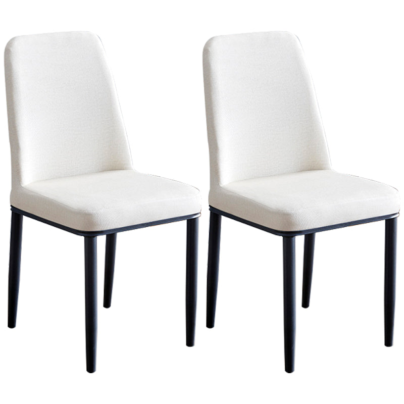 Contemporary Home Side Chair Parsons Back Metal Dining Room Chair with Sponge Cushion Off-White Black Set of 2 Clearhalo ' kitchen&dining_furn' 'Dining Chairs' 'Dining Tables & Seating' 'dining_chair' 'Furniture' 'furniture_dining_chair' 'Kitchen & Dining Furniture' 'kitchen' 3540791