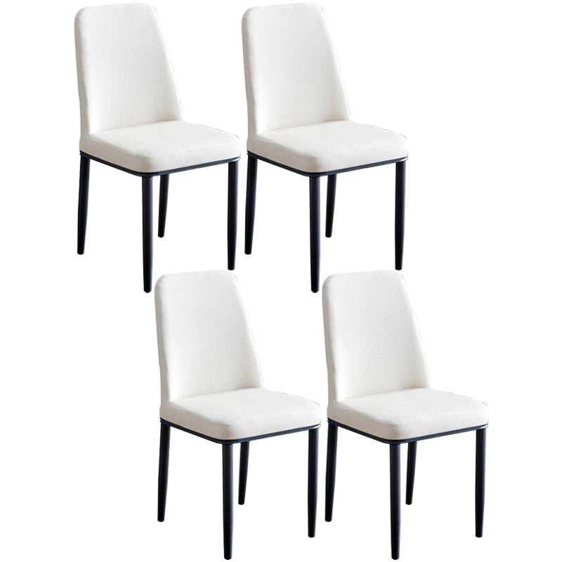 Contemporary Home Side Chair Parsons Back Metal Dining Room Chair with Sponge Cushion Off-White Black Set of 4 Clearhalo ' kitchen&dining_furn' 'Dining Chairs' 'Dining Tables & Seating' 'dining_chair' 'Furniture' 'furniture_dining_chair' 'Kitchen & Dining Furniture' 'kitchen' 3540792