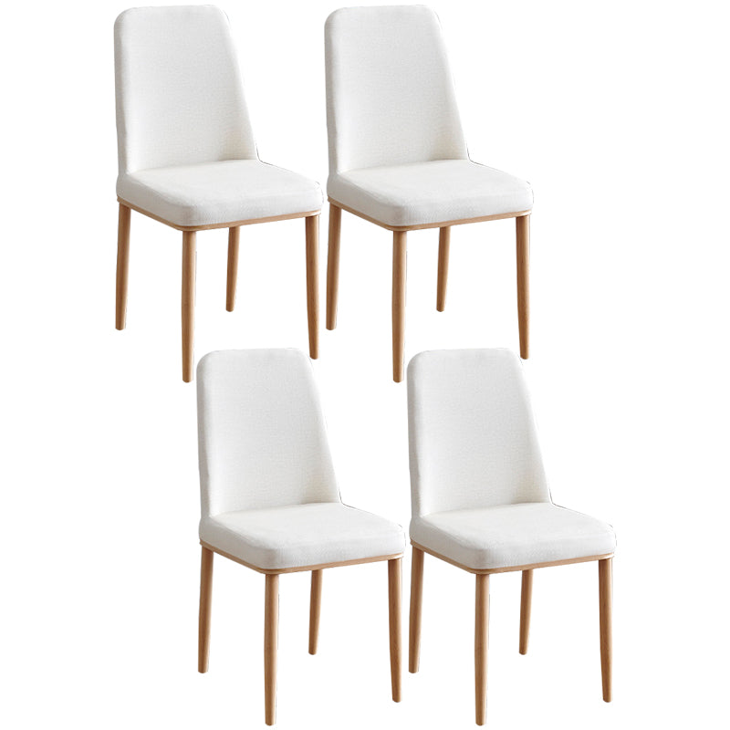 Contemporary Home Side Chair Parsons Back Metal Dining Room Chair with Sponge Cushion Off-White Natural Wood Set of 4 Clearhalo ' kitchen&dining_furn' 'Dining Chairs' 'Dining Tables & Seating' 'dining_chair' 'Furniture' 'furniture_dining_chair' 'Kitchen & Dining Furniture' 'kitchen' 3540795