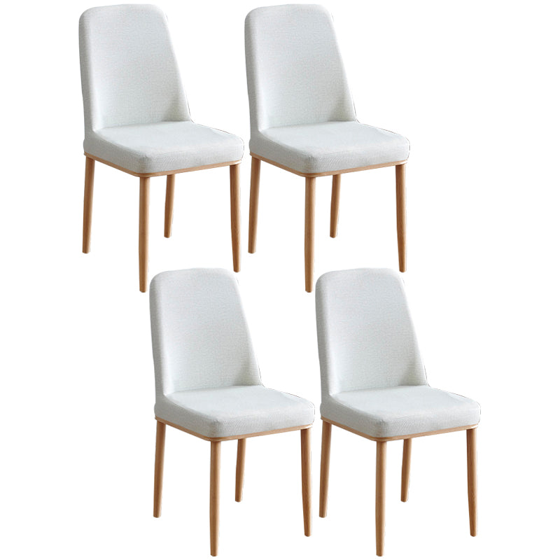 Contemporary Home Side Chair Parsons Back Metal Dining Room Chair with Sponge Cushion Light Gray Natural Wood Set of 4 Clearhalo ' kitchen&dining_furn' 'Dining Chairs' 'Dining Tables & Seating' 'dining_chair' 'Furniture' 'furniture_dining_chair' 'Kitchen & Dining Furniture' 'kitchen' 3540798