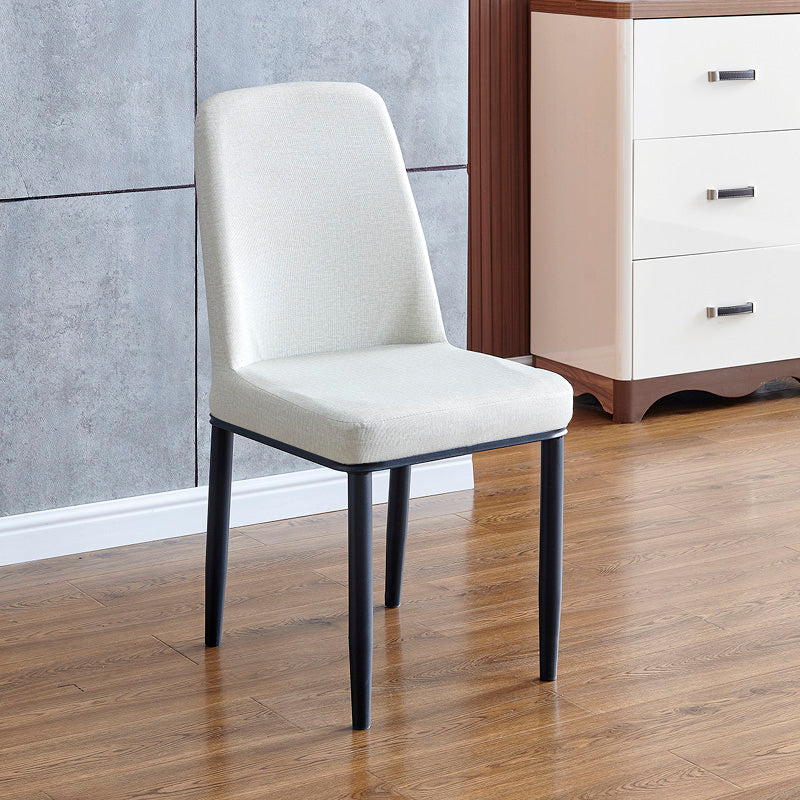 Contemporary Home Side Chair Parsons Back Metal Dining Room Chair with Sponge Cushion Light Gray Black 1 Piece Clearhalo ' kitchen&dining_furn' 'Dining Chairs' 'Dining Tables & Seating' 'dining_chair' 'Furniture' 'furniture_dining_chair' 'Kitchen & Dining Furniture' 'kitchen' 3540799