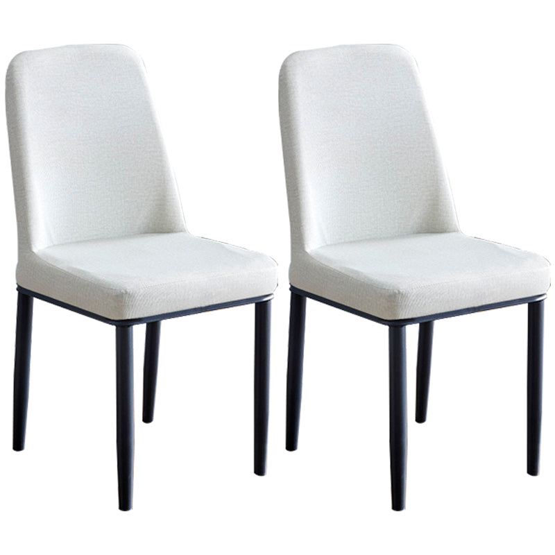 Contemporary Home Side Chair Parsons Back Metal Dining Room Chair with Sponge Cushion Light Gray Black Set of 2 Clearhalo ' kitchen&dining_furn' 'Dining Chairs' 'Dining Tables & Seating' 'dining_chair' 'Furniture' 'furniture_dining_chair' 'Kitchen & Dining Furniture' 'kitchen' 3540800