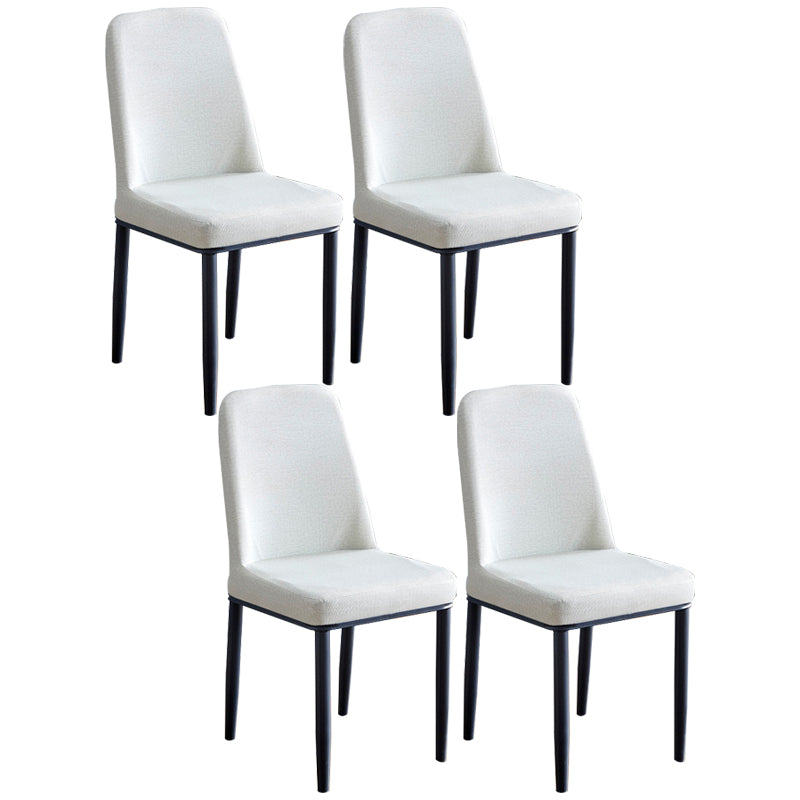 Contemporary Home Side Chair Parsons Back Metal Dining Room Chair with Sponge Cushion Light Gray Black Set of 4 Clearhalo ' kitchen&dining_furn' 'Dining Chairs' 'Dining Tables & Seating' 'dining_chair' 'Furniture' 'furniture_dining_chair' 'Kitchen & Dining Furniture' 'kitchen' 3540801