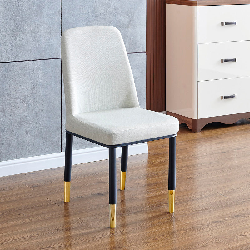 Contemporary Home Side Chair Parsons Back Metal Dining Room Chair with Sponge Cushion Silver Gray Black 1 Piece Clearhalo ' kitchen&dining_furn' 'Dining Chairs' 'Dining Tables & Seating' 'dining_chair' 'Furniture' 'furniture_dining_chair' 'Kitchen & Dining Furniture' 'kitchen' 3540802