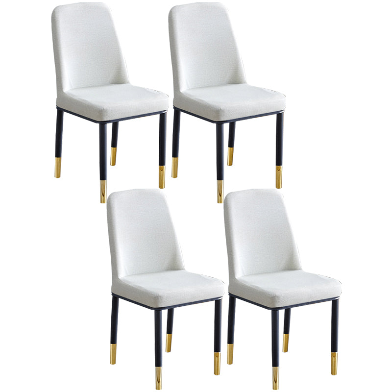 Contemporary Home Side Chair Parsons Back Metal Dining Room Chair with Sponge Cushion Silver Gray Black Set of 4 Clearhalo ' kitchen&dining_furn' 'Dining Chairs' 'Dining Tables & Seating' 'dining_chair' 'Furniture' 'furniture_dining_chair' 'Kitchen & Dining Furniture' 'kitchen' 3540804