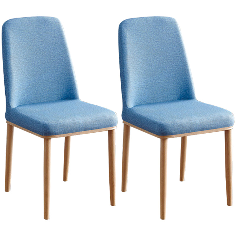 Contemporary Home Side Chair Parsons Back Metal Dining Room Chair with Sponge Cushion Blue Natural Wood Set of 2 Clearhalo ' kitchen&dining_furn' 'Dining Chairs' 'Dining Tables & Seating' 'dining_chair' 'Furniture' 'furniture_dining_chair' 'Kitchen & Dining Furniture' 'kitchen' 3540806
