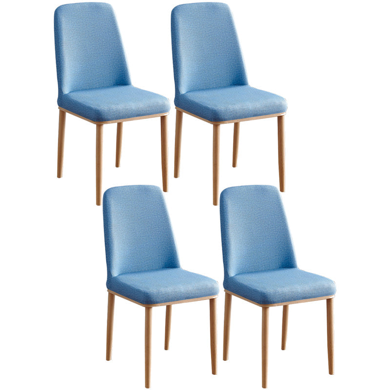 Contemporary Home Side Chair Parsons Back Metal Dining Room Chair with Sponge Cushion Blue Natural Wood Set of 4 Clearhalo ' kitchen&dining_furn' 'Dining Chairs' 'Dining Tables & Seating' 'dining_chair' 'Furniture' 'furniture_dining_chair' 'Kitchen & Dining Furniture' 'kitchen' 3540807